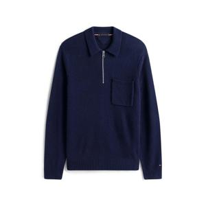 Tommy Hilfiger Pure Lambswool Zip Placket Polo Jumper